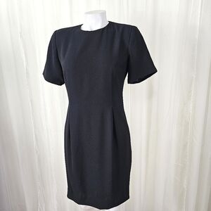 Vintage Worthington little black sheath dress padded short sleeve Size 4P